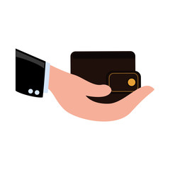 wallet money financial item commerce market icon. Flat and Isolated design. Vector illustration