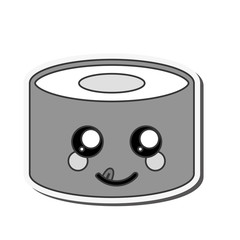 flat design kawaii sushi piece icon vector illustration