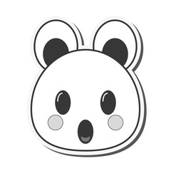 flat design kawaii bear emoticon icon vector illustration