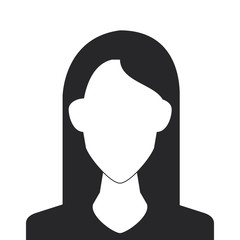 flat design faceless woman portrait icon vector illustration