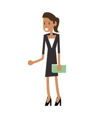 flat design woman character icon vector illustration