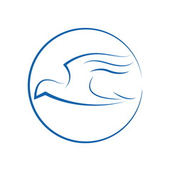 flat design eagle emblem icon vector illustration