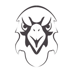 flat design eagle emblem icon vector illustration