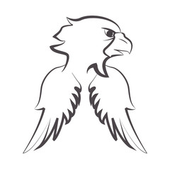 flat design eagle emblem icon vector illustration