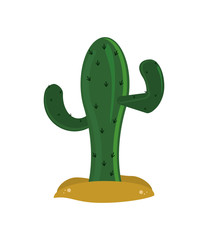 flat design single cactus icon vector illustration