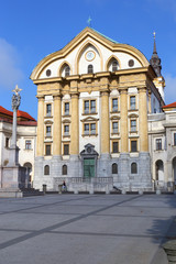 Obraz premium Ljubljana (Uršulinska cerkev svete Trojice; Ursuline Church of the Holy Trinity) - August 2016