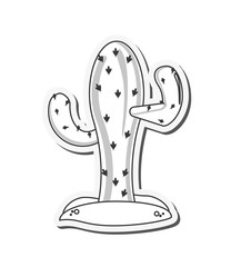 flat design single cactus icon vector illustration