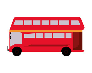 flat design double decker bus icon vector illustration