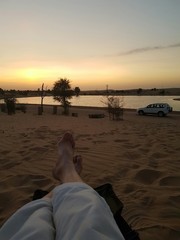 Al Qudra Lakes relaxing