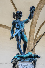 Sculptures in Loggia dei Lanzi. Piazza della Signoria, Florence.