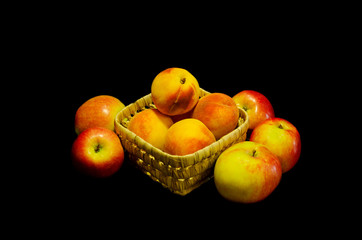 Summer fruit on a dark background
