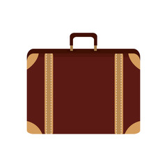 suitcase baggage luggage travel trip icon. Flat and isolated design. Vector illustration
