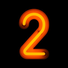 Neon Digit Two (Rounded)
