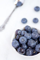 Blueberries in white plate