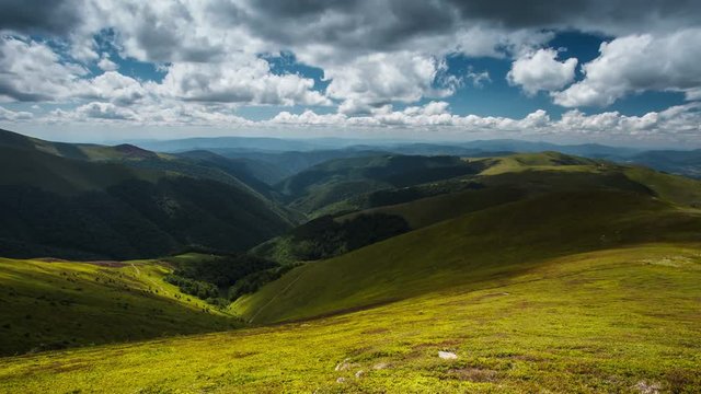 4K beautiful time lapse landscape summer in the Carpathian Mountains