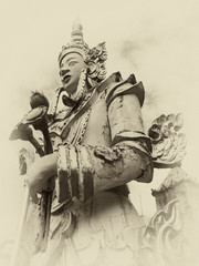 Old Budha statue vintage effect