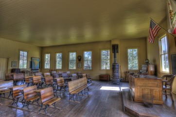 Interior of Old Coloma Schoolhouse