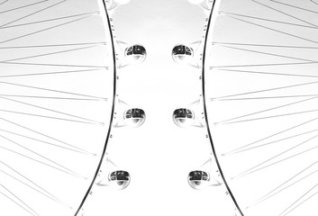 ferris wheel in black and white