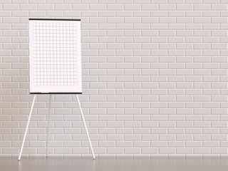 Flipchart stands near the wall