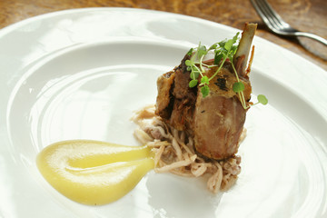 confit duck plated meal