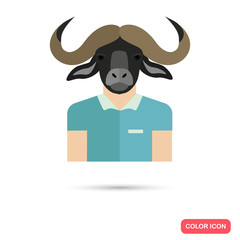 Human avatar with bull head