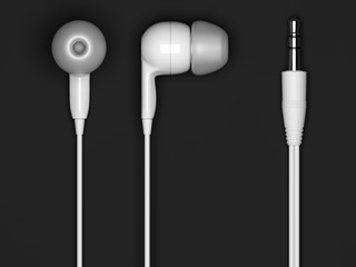 White in-ear phones