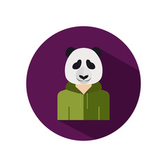 Human avatar with panda head