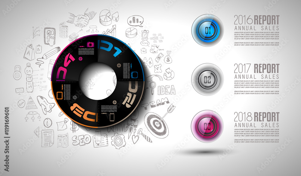 Poster clean infographic layout template for data and information analysis