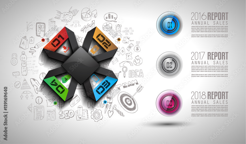 Poster clean infographic layout template for data and information analysis