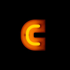 Neon Letter c lower case red neon alphabet collection