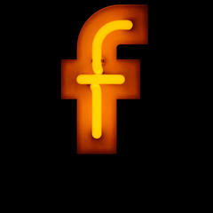 Obraz premium Neon Letter f lower case red neon alphabet collection