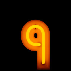 Neon Letter q lower case red neon alphabet collection
