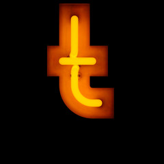 Neon Letter t lower case red neon alphabet collection