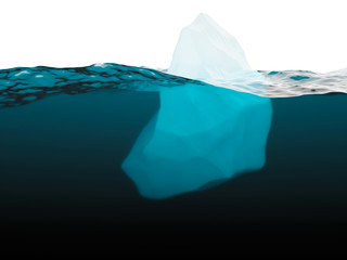 Underwater view of iceberg in the sea