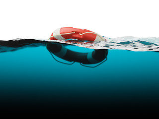 Lifebuoy on water surface