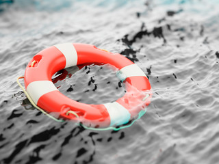 Lifebuoy on water surface