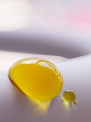 Drop of vegetable oil or honey closeup 3d illustration