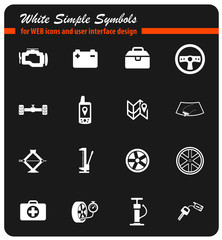 Car shop icons set