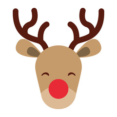 reindeer christmas character isolated icon