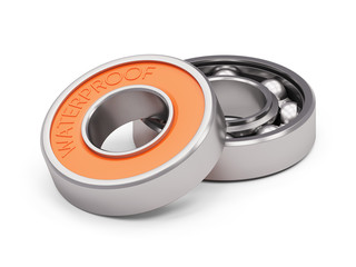 Ball bearings isolated on white