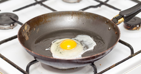 Fried egg in a frying pan