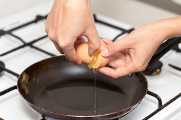 Fried egg in a frying pan