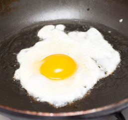 Fried egg in a frying pan