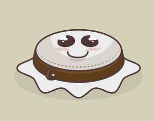 drum embroidery character icon vector illustration graphic