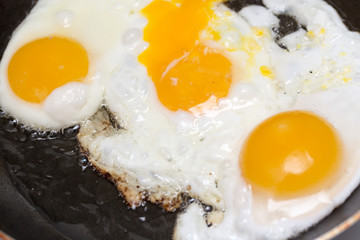 Fried egg in a frying pan