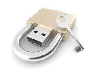 Locked USB drive with key