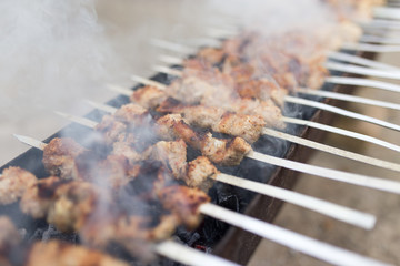 grilled skewers on the grill