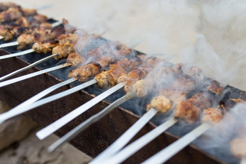grilled skewers on the grill