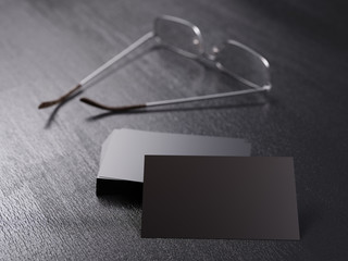 Naklejka premium Pack of clear corporate identity business cards