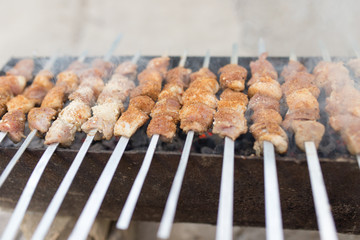 grilled skewers on the grill
